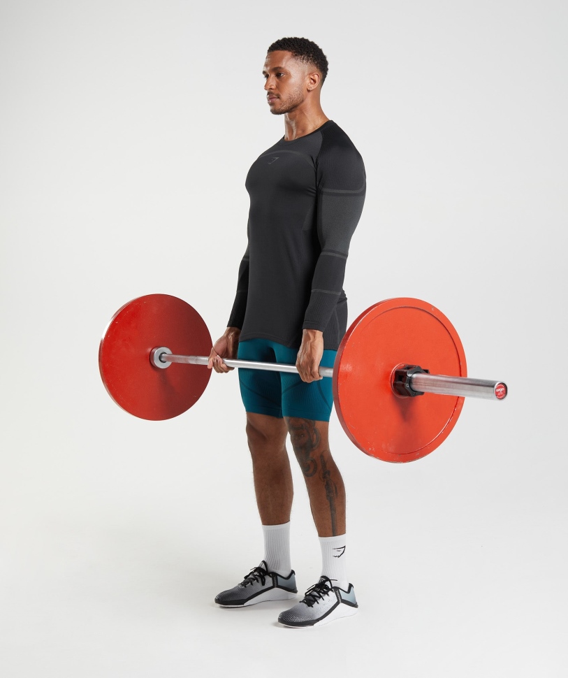 Gymshark 315 μακρυμάνικο μπλουζάκι μαύρο