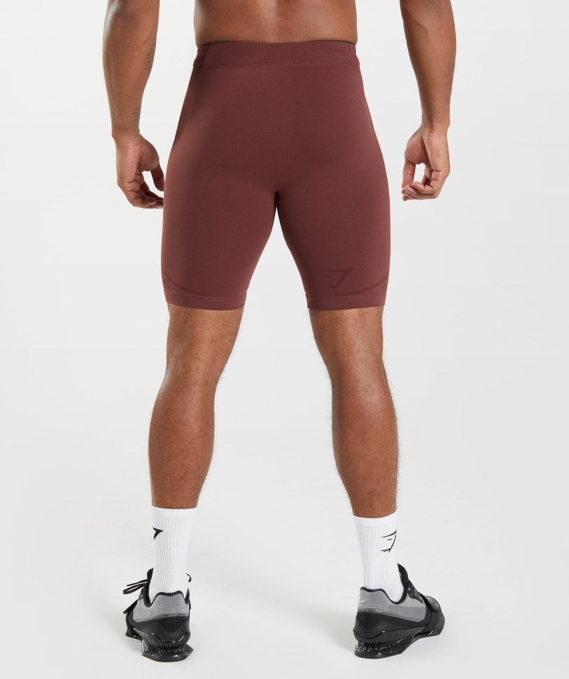 Gymshark 315 χωρίς ραφές 1/2 σορτς Cherry Brown-athletic Maroon