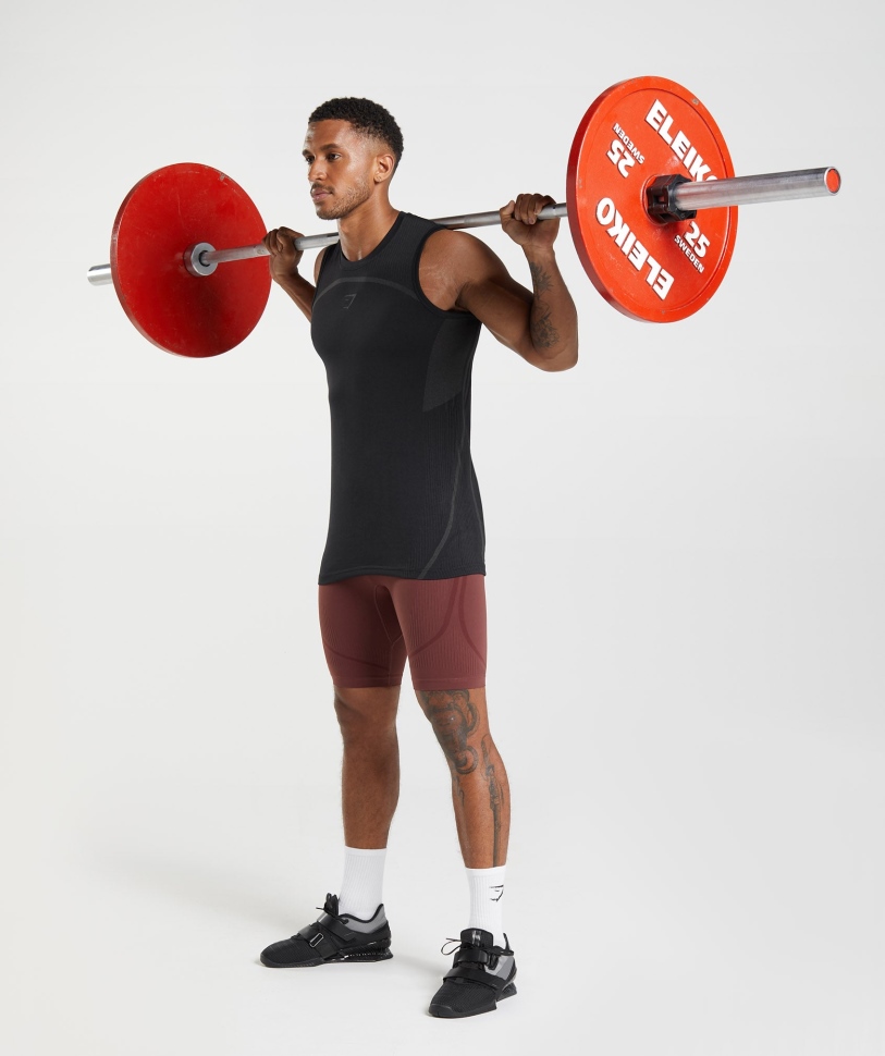 Gymshark 315 χωρίς ραφές 1/2 σορτς Cherry Brown-athletic Maroon