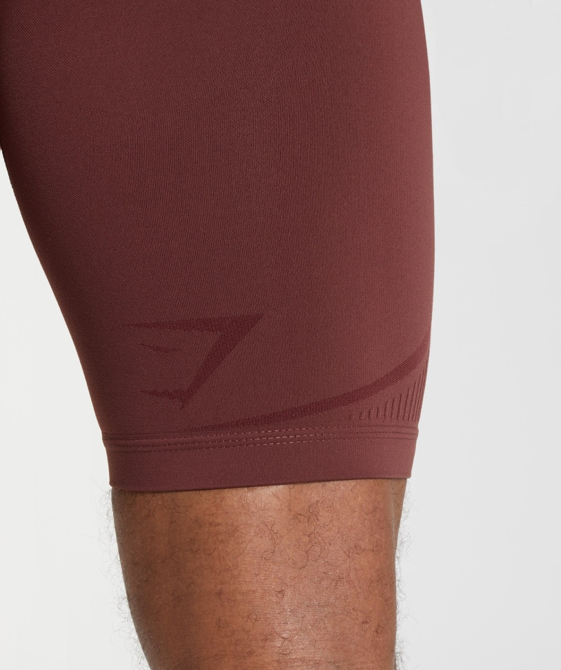 Gymshark 315 χωρίς ραφές 1/2 σορτς Cherry Brown-athletic Maroon