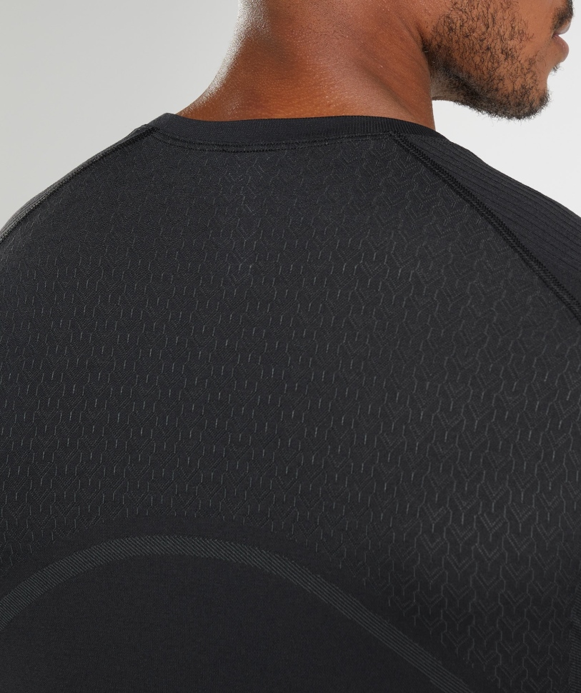 Gymshark 315 μπλουζάκι χωρίς ραφές μαύρο