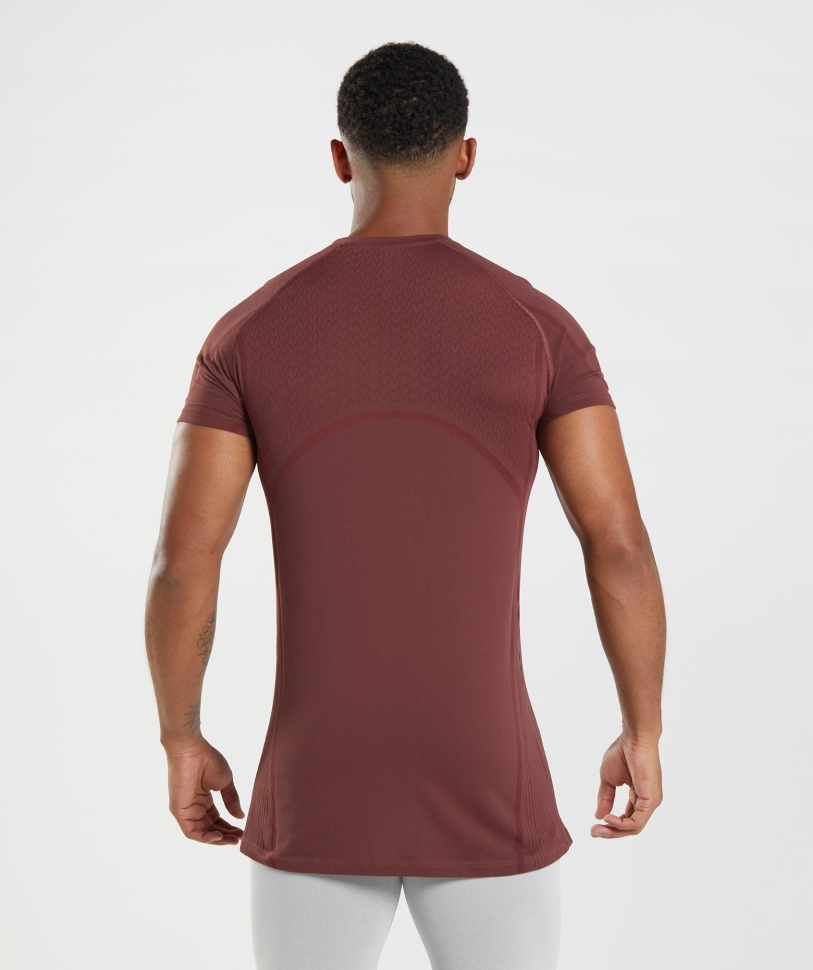 Gymshark 315 μπλουζάκι χωρίς ραφή Cherry Brown