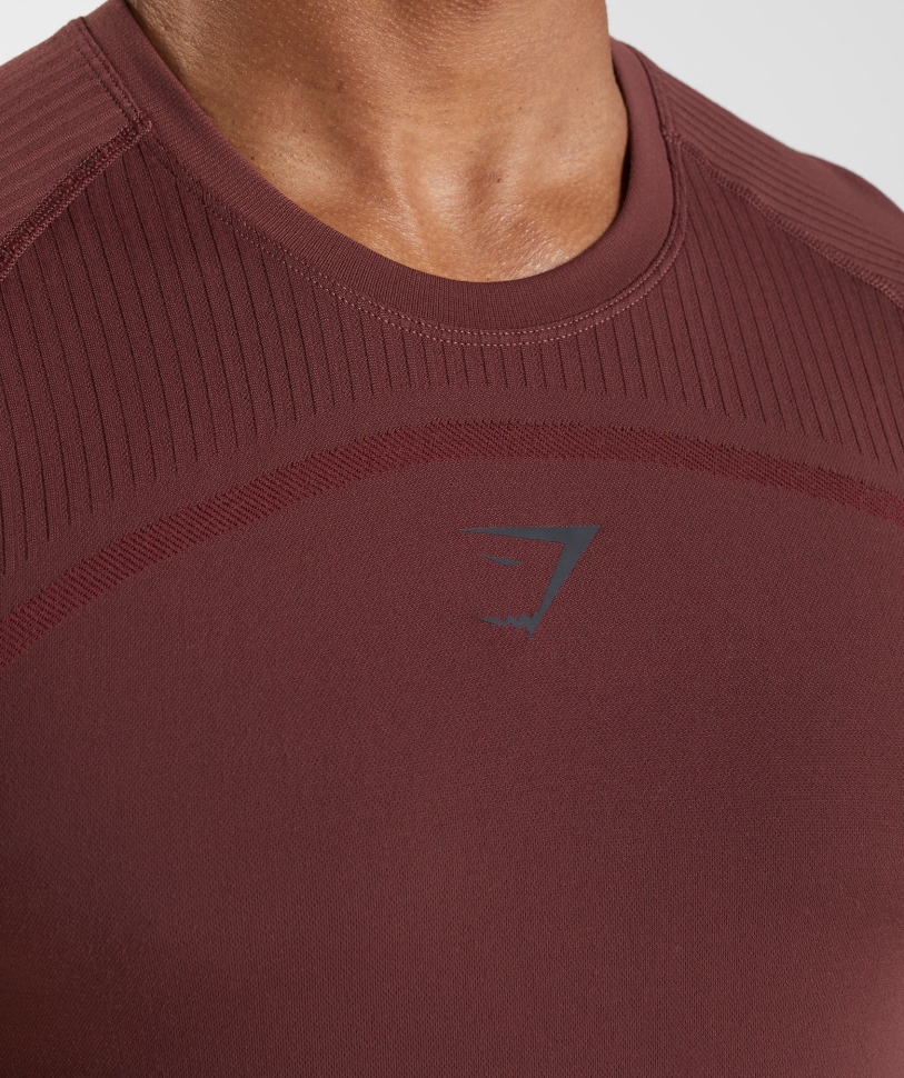 Gymshark 315 μπλουζάκι χωρίς ραφή Cherry Brown