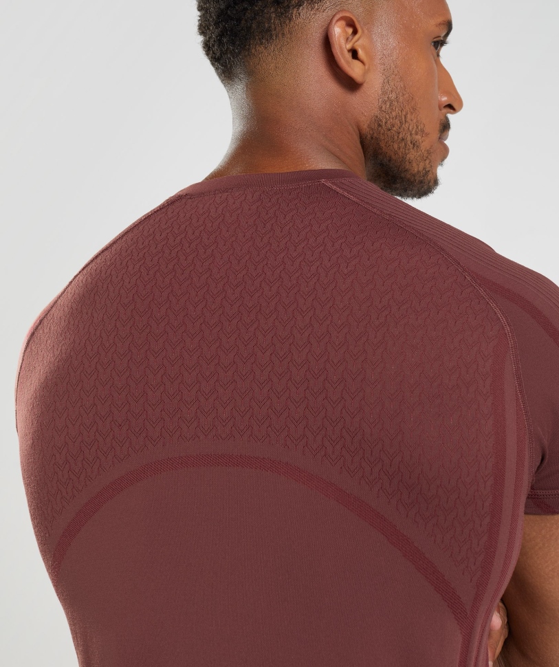 Gymshark 315 μπλουζάκι χωρίς ραφή Cherry Brown