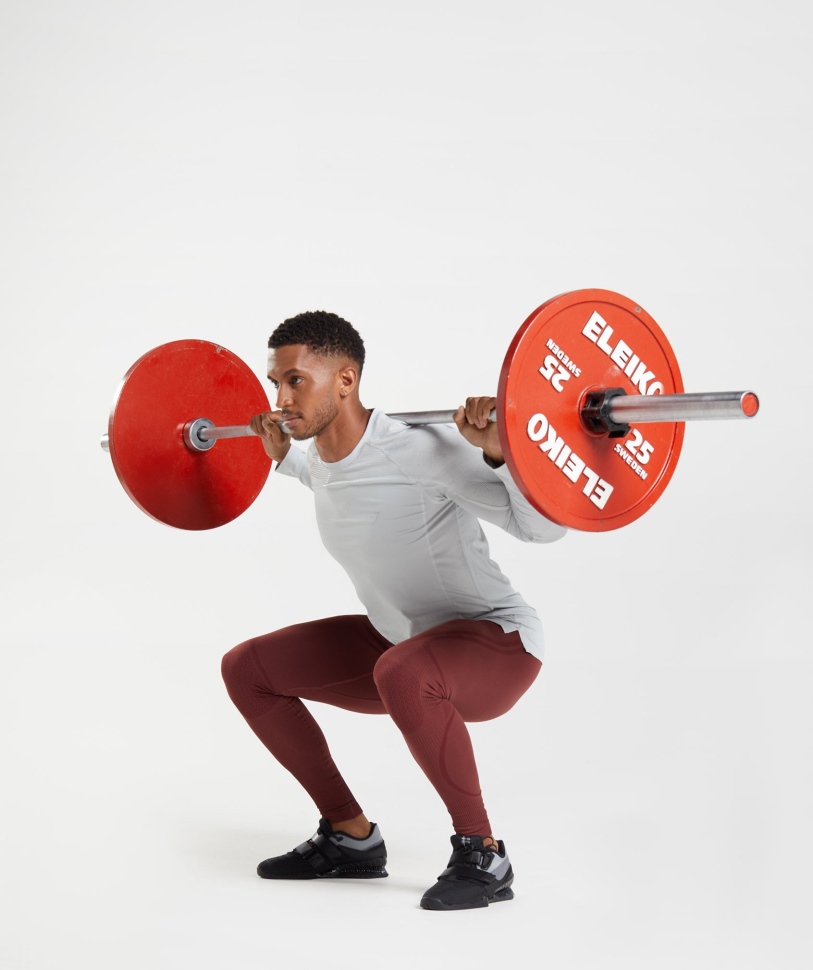 Gymshark 315 κολάν χωρίς ραφές κερασι καφέ-αθλητικό πορτοκαλί