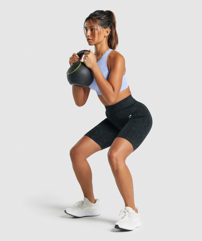 Gymshark προσαρμοστεί ζώο χωρίς ραφή σορτς ποδηλασίας σε μαύρο-πεταλούδα