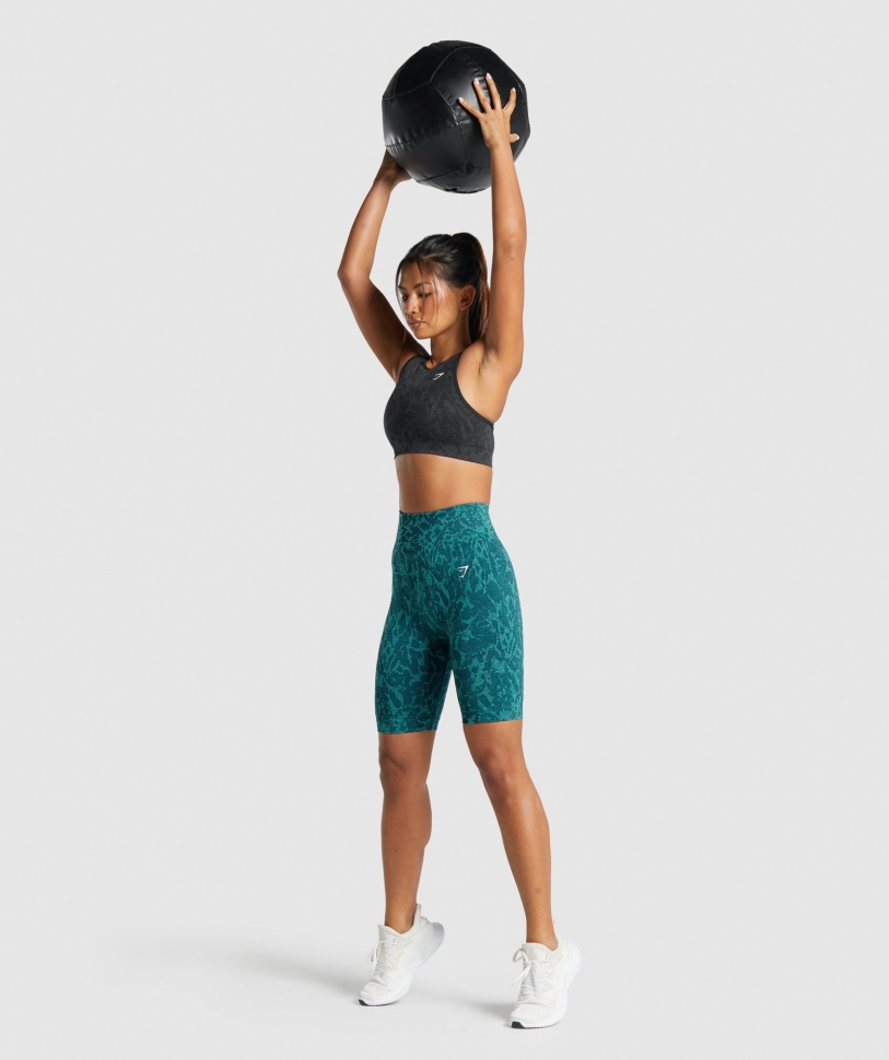 Gymshark προσαρμόζει ζώο χωρίς ραφή σορτς ποδηλασίας πεταλούδα-γαλάζιο