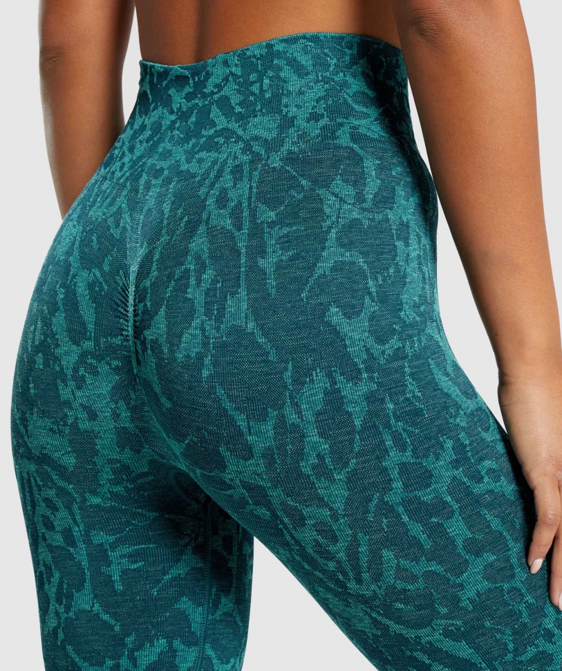 Gymshark προσαρμόζει ζώο χωρίς ραφή σορτς ποδηλασίας πεταλούδα-γαλάζιο