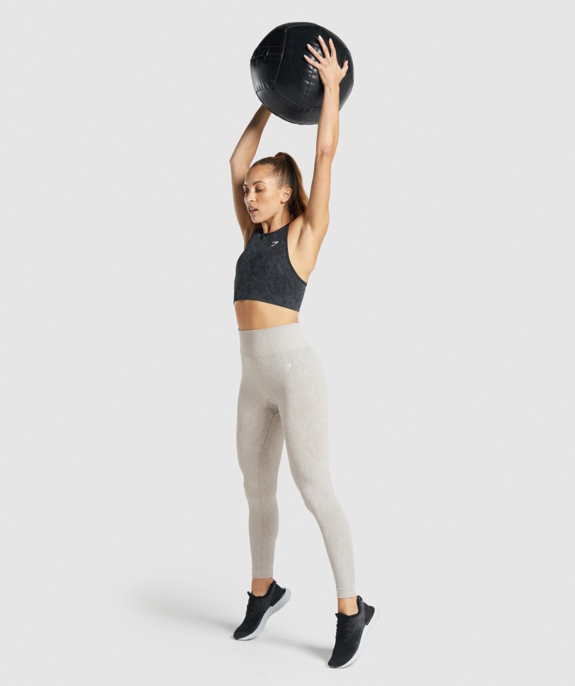 Gymshark προσαρμόζει ζώο χωρίς ραφή αθλητικό σουτιέν πεταλούδα-μαύρο