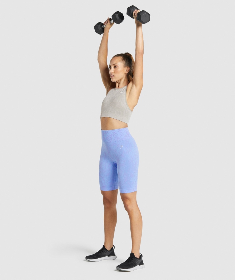 Gymshark προσαρμόζει ζώο χωρίς ραφή αθλητικό σουτιέν πεταλούδα-γκρι