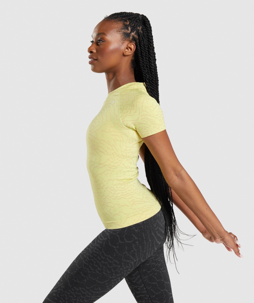 Gymshark προσαρμόζει ζώο χωρίς ραφή μπλουζάκι υβρίδιο-πυγολαμπίδα κίτρινο