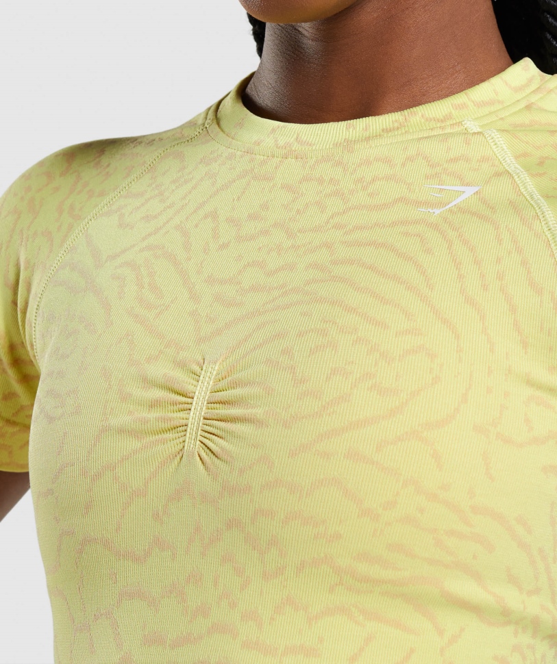Gymshark προσαρμόζει ζώο χωρίς ραφή μπλουζάκι υβρίδιο-πυγολαμπίδα κίτρινο