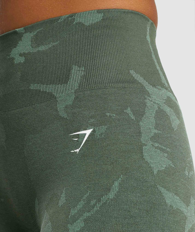 Gymshark προσαρμογή Camo χωρίς ραφή κολάν Savanna-green