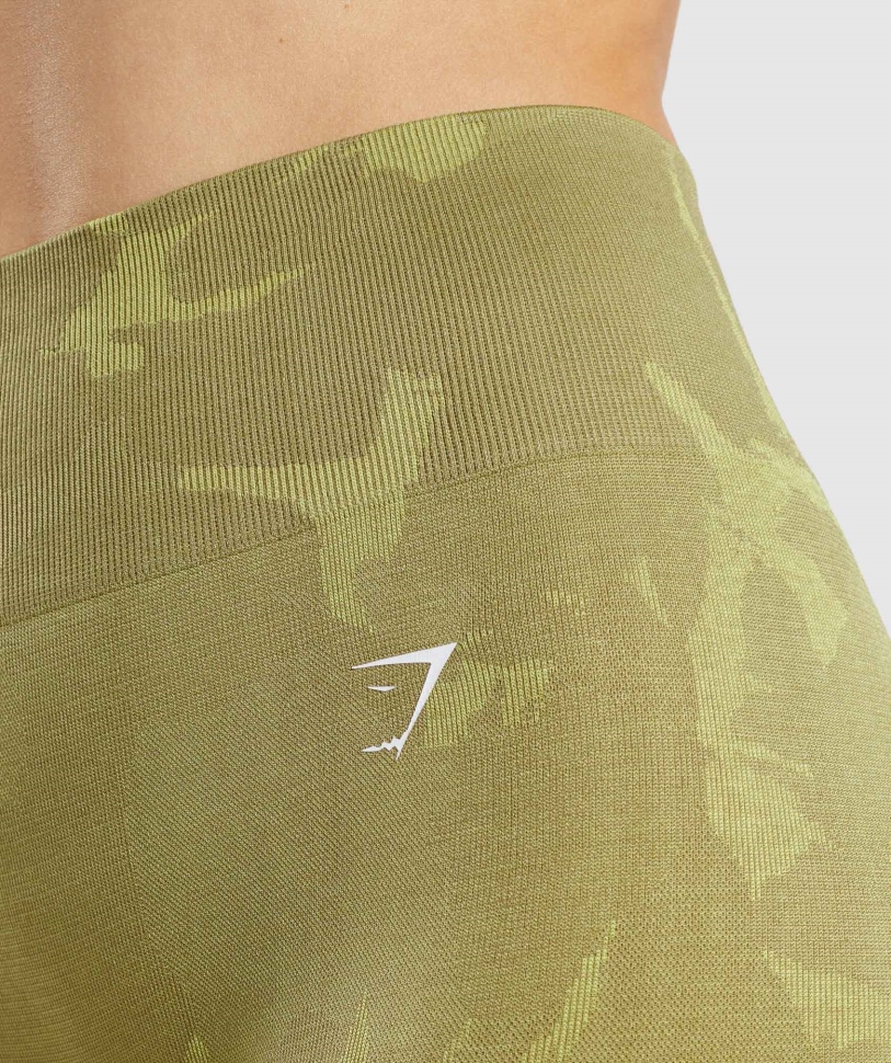 Gymshark προσαρμογή Camo χωρίς ραφή κολάν Savanna-griffin Green