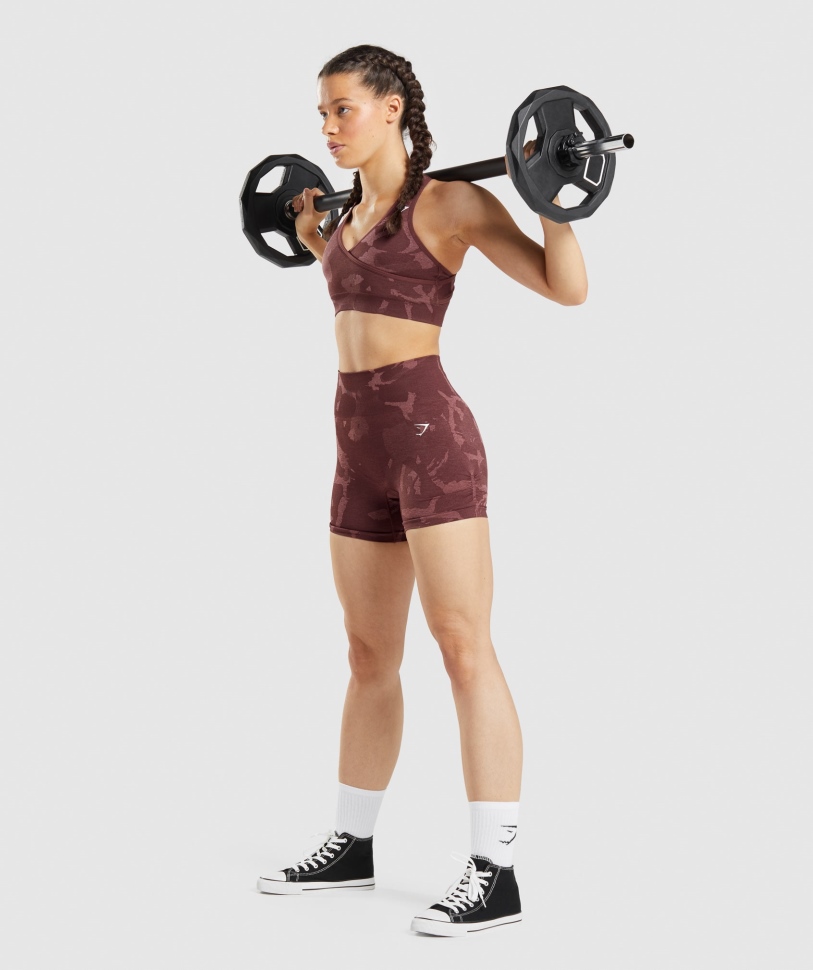 Gymshark Adapt Camo άνευ ραφής σορτς σαβάνα-καφέ