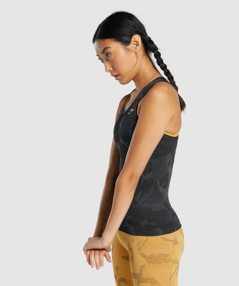 Gymshark προσαρμογή Camo απρόσκοπτη δεξαμενή Savanna-μαύρο