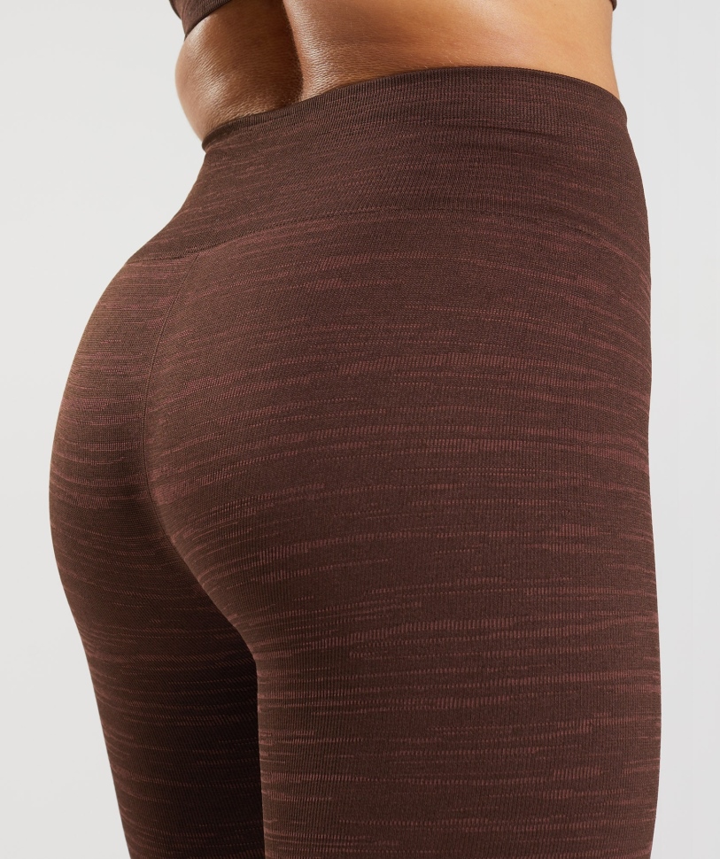 Gymshark προσαρμογή Marl χωρίς ραφή κολάν Vlt-αρχείο καφέ-καφέ