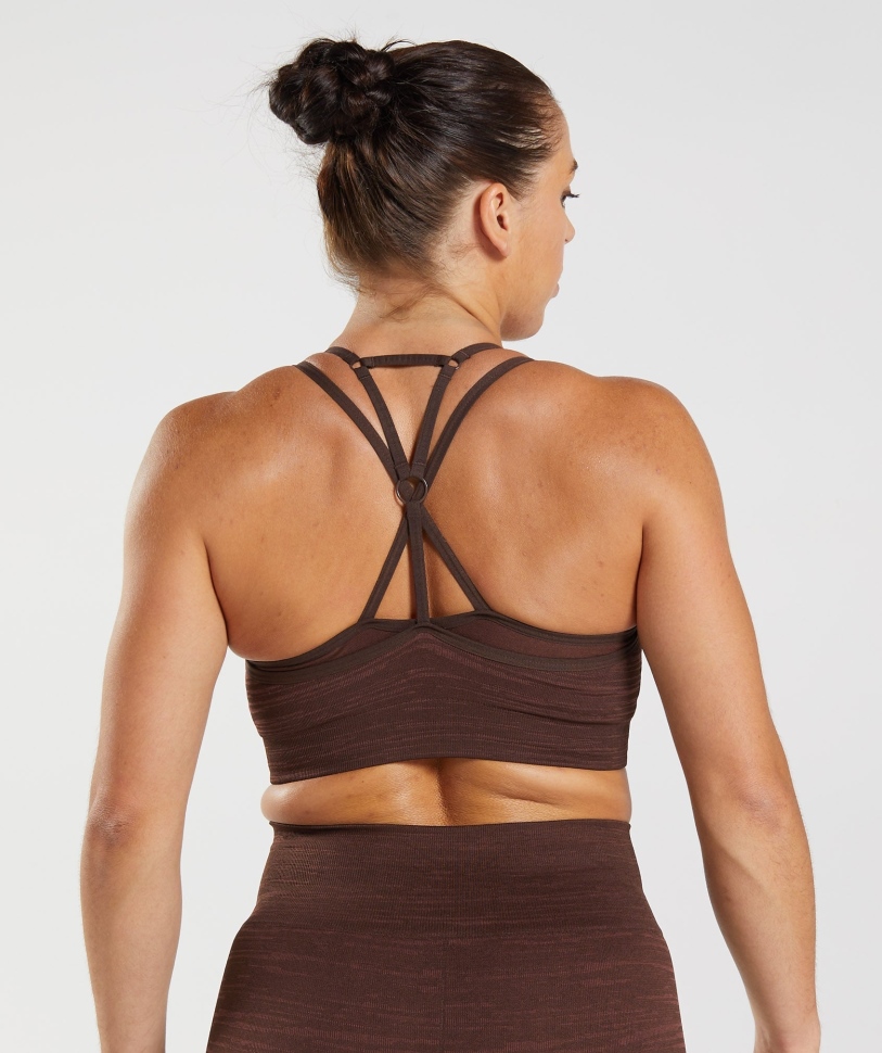 Gymshark προσαρμογή Marl χωρίς ραφή αθλητικό σουτιέν Vlt-αρχείο καφέ-καφέ