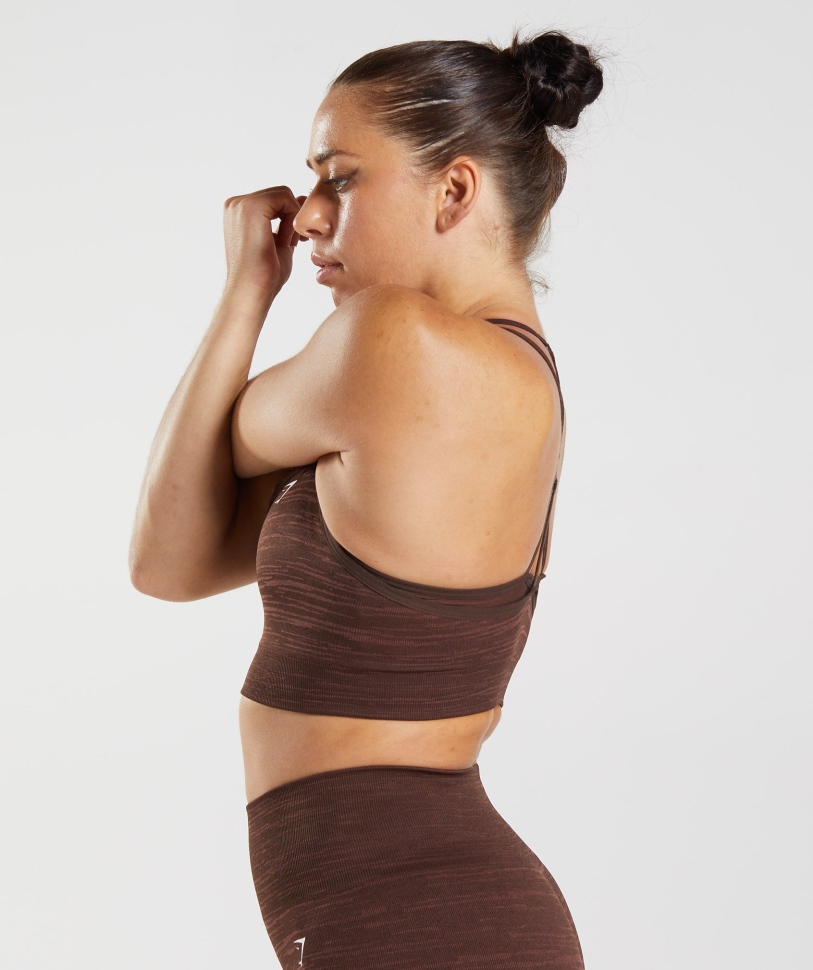 Gymshark προσαρμογή Marl χωρίς ραφή αθλητικό σουτιέν Vlt-αρχείο καφέ-καφέ