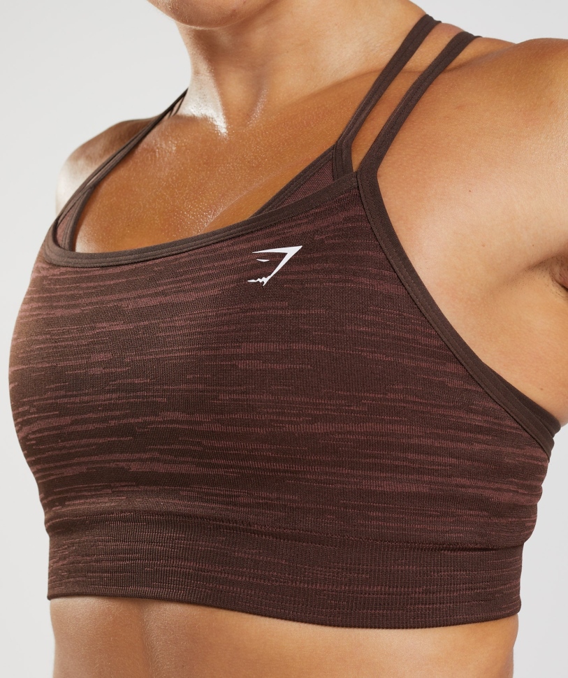 Gymshark προσαρμογή Marl χωρίς ραφή αθλητικό σουτιέν Vlt-αρχείο καφέ-καφέ