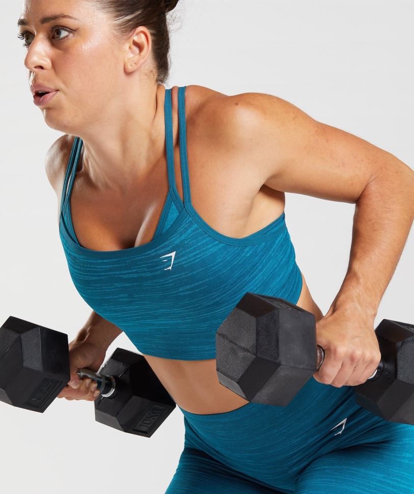 Gymshark Adapt Marl άνευ ραφής αθλητικό σουτιέν Vlt-atlantic Blue-shark Blue