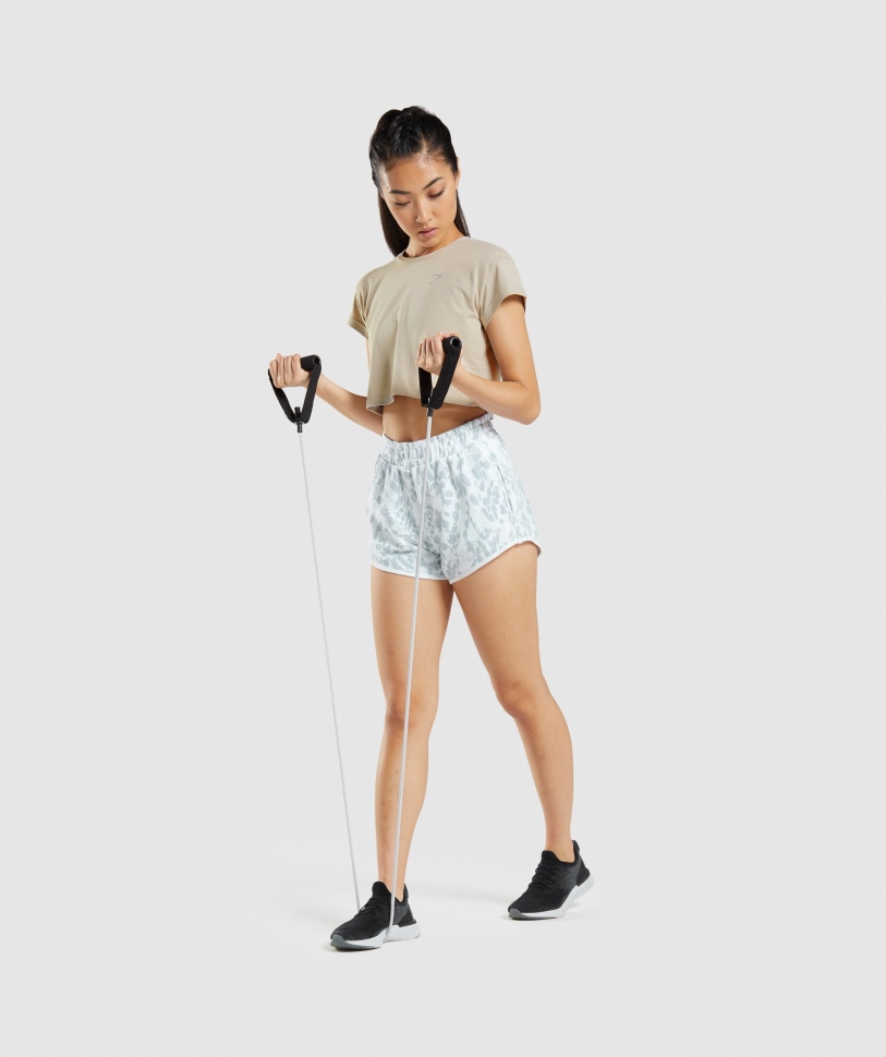 Gymshark ζώο γραφικό Crop T-shirt γκρι