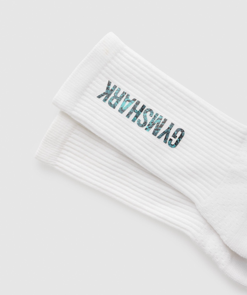 Gymshark Animal Print Crew κάλτσες λευκές