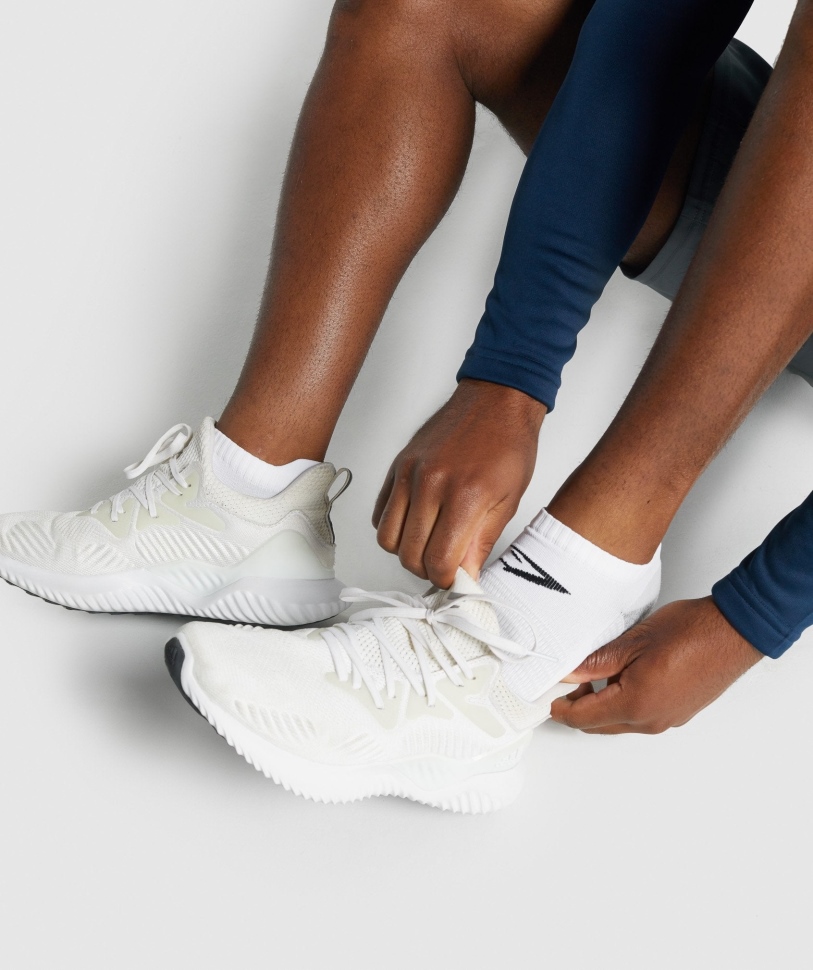 Gymshark κάλτσες απόδοσης αστράγαλο λευκές