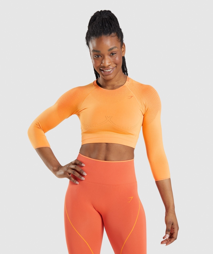 Gymshark Apex απρόσκοπτη Crop Top βερίκοκο πορτοκάλι-παπάγια πορτοκάλι