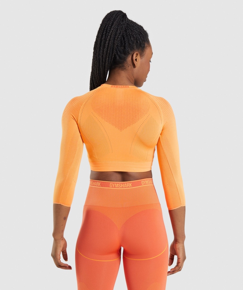 Gymshark Apex απρόσκοπτη Crop Top βερίκοκο πορτοκάλι-παπάγια πορτοκάλι