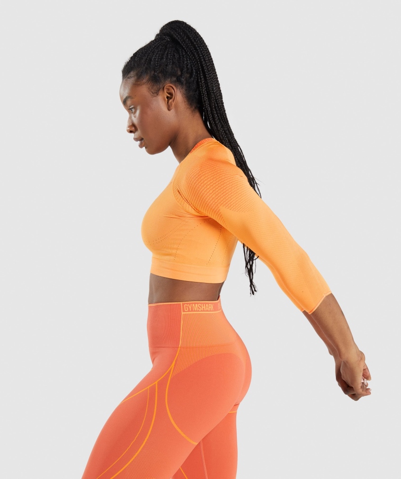 Gymshark Apex απρόσκοπτη Crop Top βερίκοκο πορτοκάλι-παπάγια πορτοκάλι