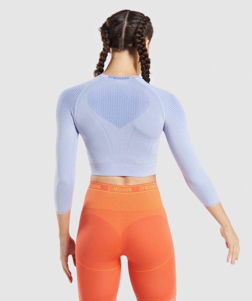 Gymshark Apex χωρίς ραφή Crop Top Lavender Blue-court Blue