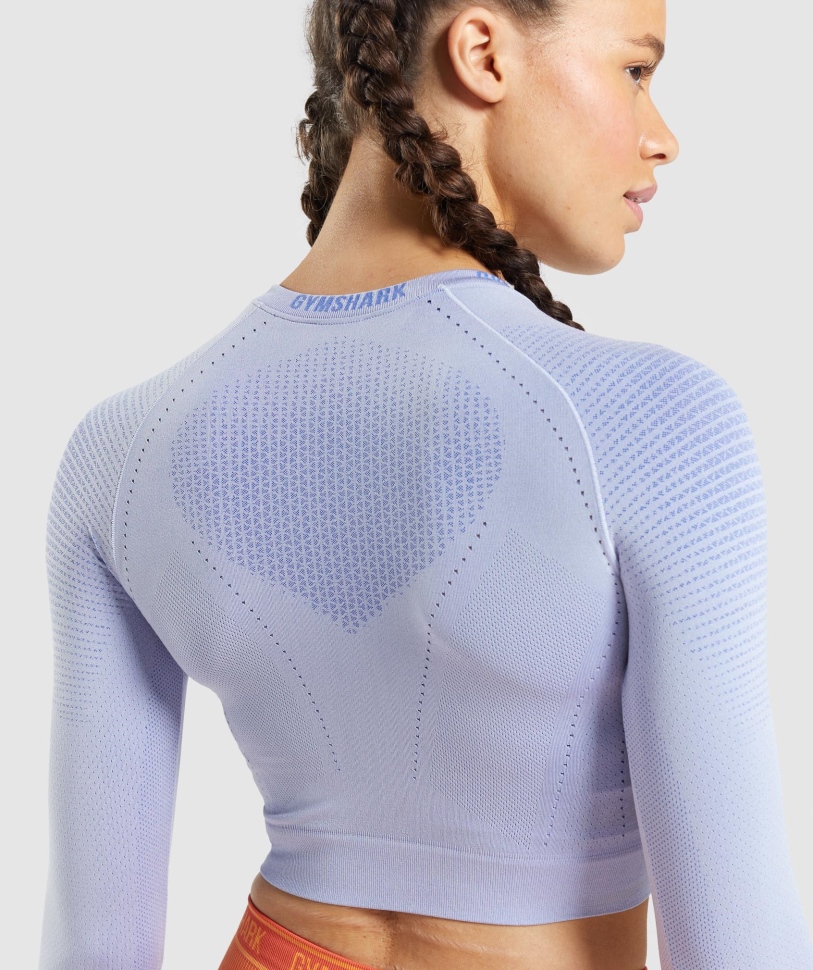 Gymshark Apex χωρίς ραφή Crop Top Lavender Blue-court Blue