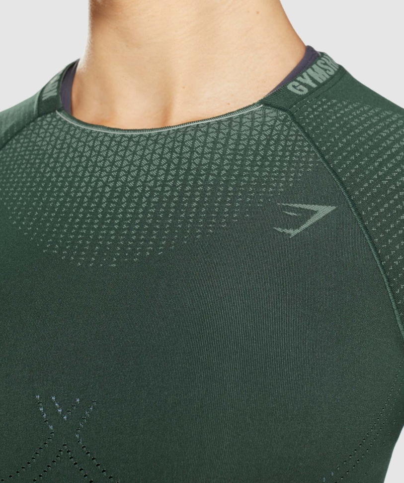 Gymshark Apex απρόσκοπτη Crop Top οψιανός πράσινο-αγγούρι πράσινο
