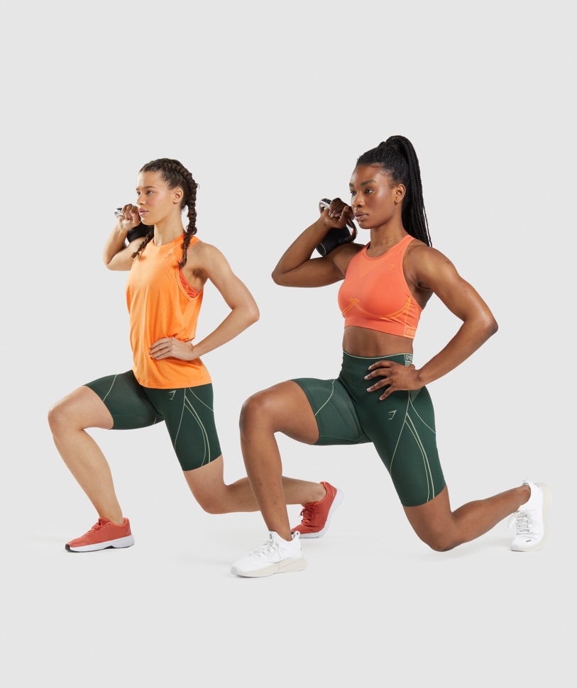 Gymshark Apex απρόσκοπτη ψηλή άνοδος κοντός οψιδιανός πράσινο-αγγούρι πράσινο