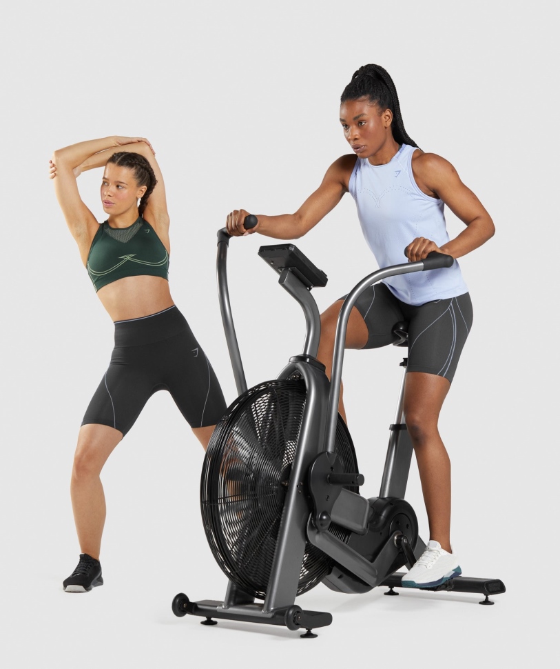 Gymshark Apex χωρίς ραφή ψηλό κοντό όνυχα γκρι-λεβάντα μπλε