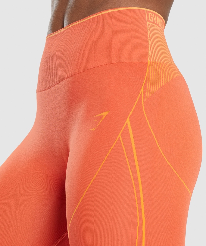 Gymshark Apex απρόσκοπτη ψηλή κοντή παπάγια πορτοκαλί-βερίκοκο πορτοκάλι