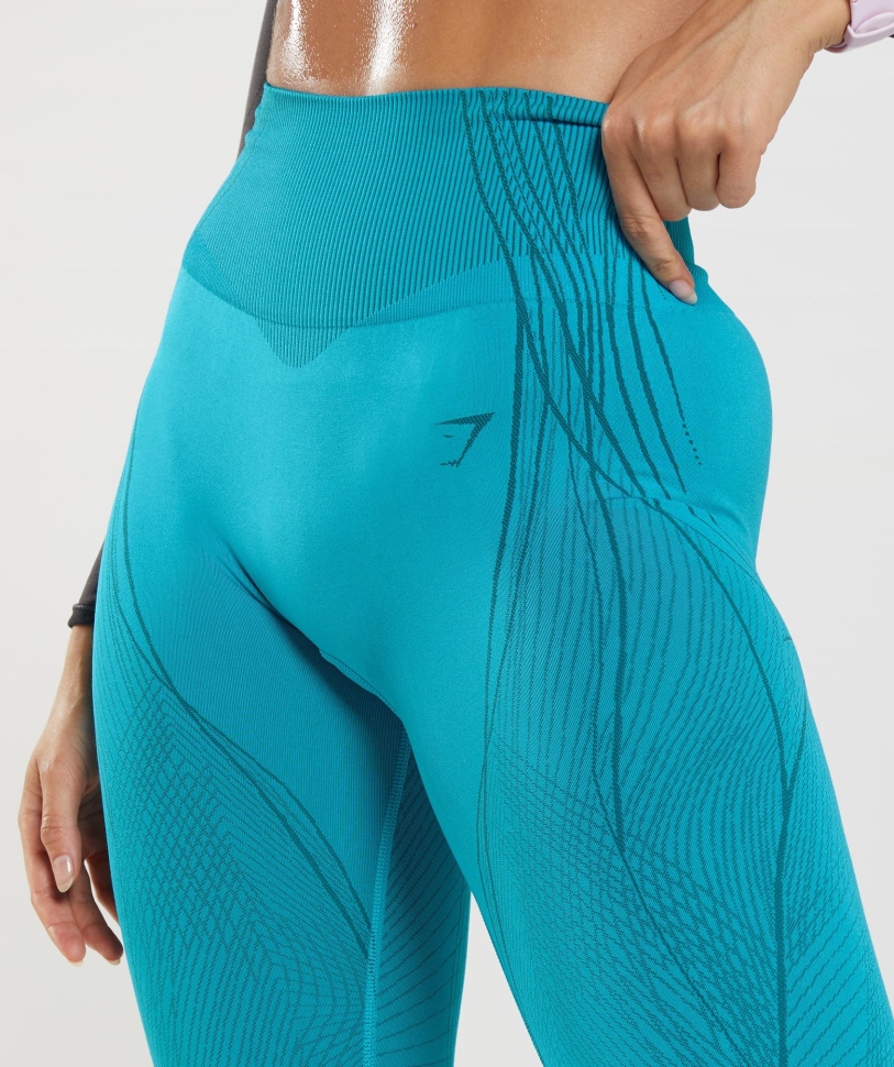Gymshark Apex κολάν χωρίς ραφές Shark Blue-atlantic Blue