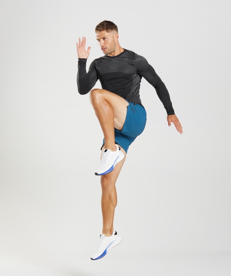 Gymshark Apex χωρίς ραφή μακρυμάνικο μπλουζάκι μαύρο-σιλουέτα γκρι