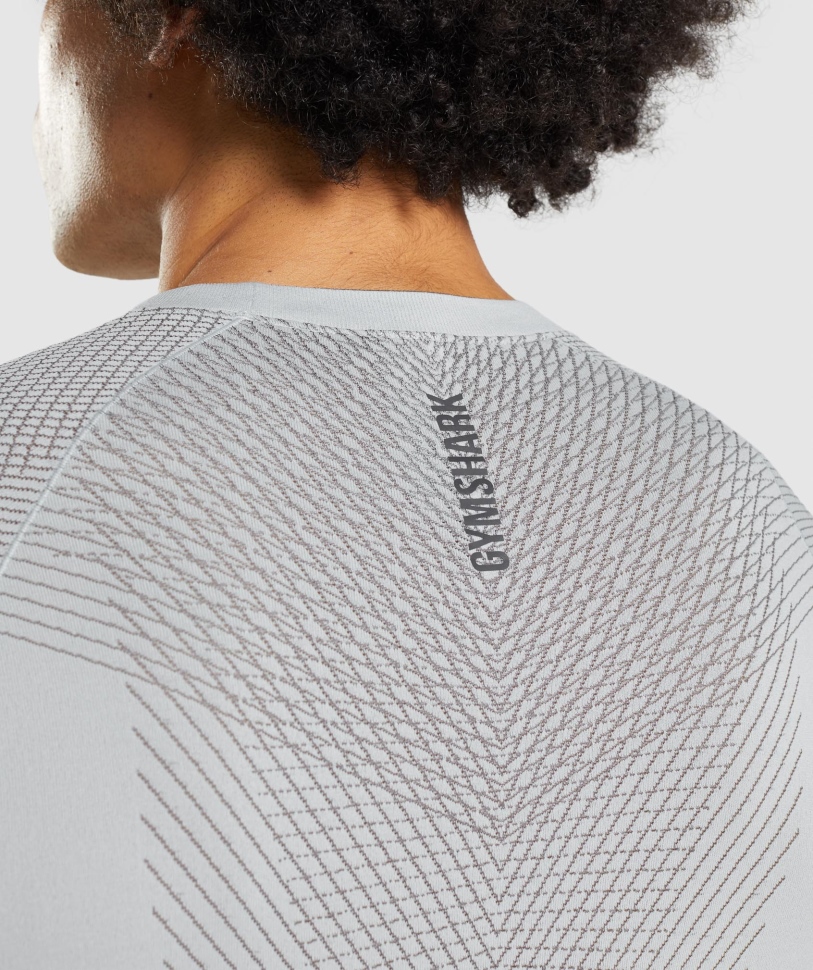 Gymshark Apex χωρίς ραφή μακρυμάνικο μπλουζάκι ανοιχτό γκρι-όνυχα γκρι