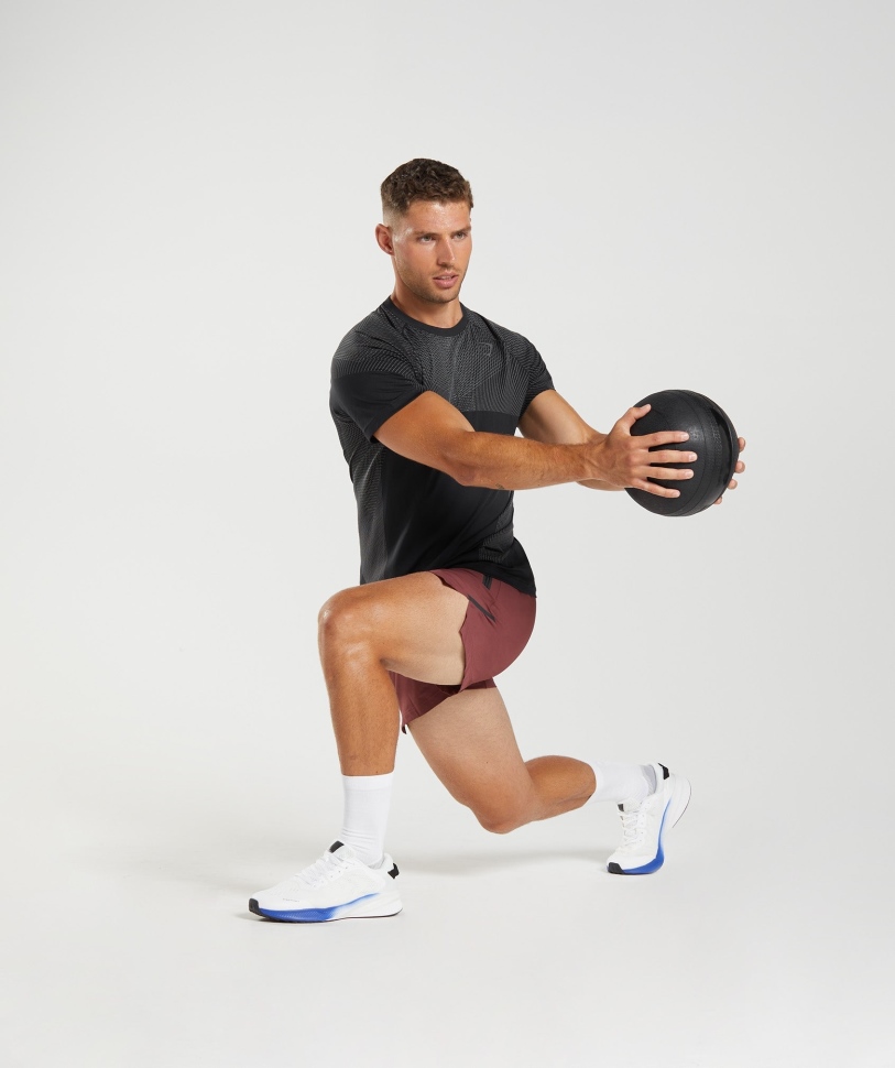 Gymshark Apex μπλουζάκι χωρίς ραφές μαύρο-σιλουέτα γκρι