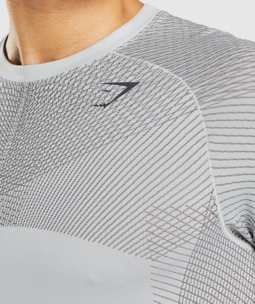 Gymshark Apex μπλουζάκι χωρίς ραφές ανοιχτό γκρι-όνυχα