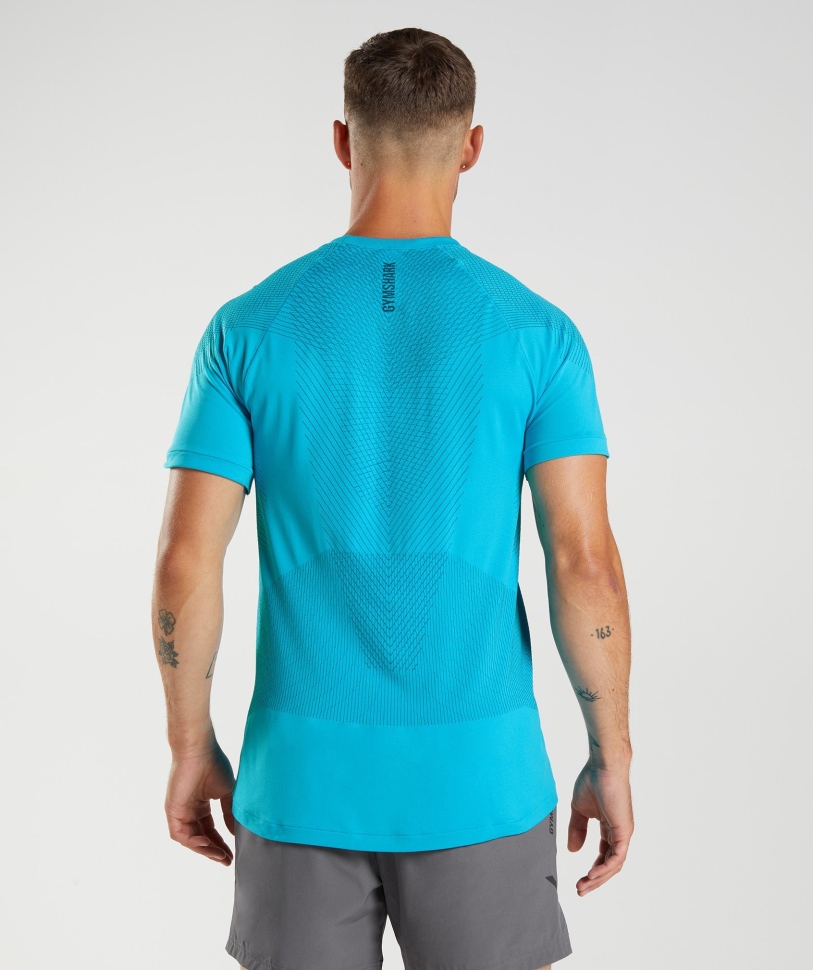 Gymshark Apex μπλουζάκι χωρίς ραφές Shark Blue-atlantic Blue