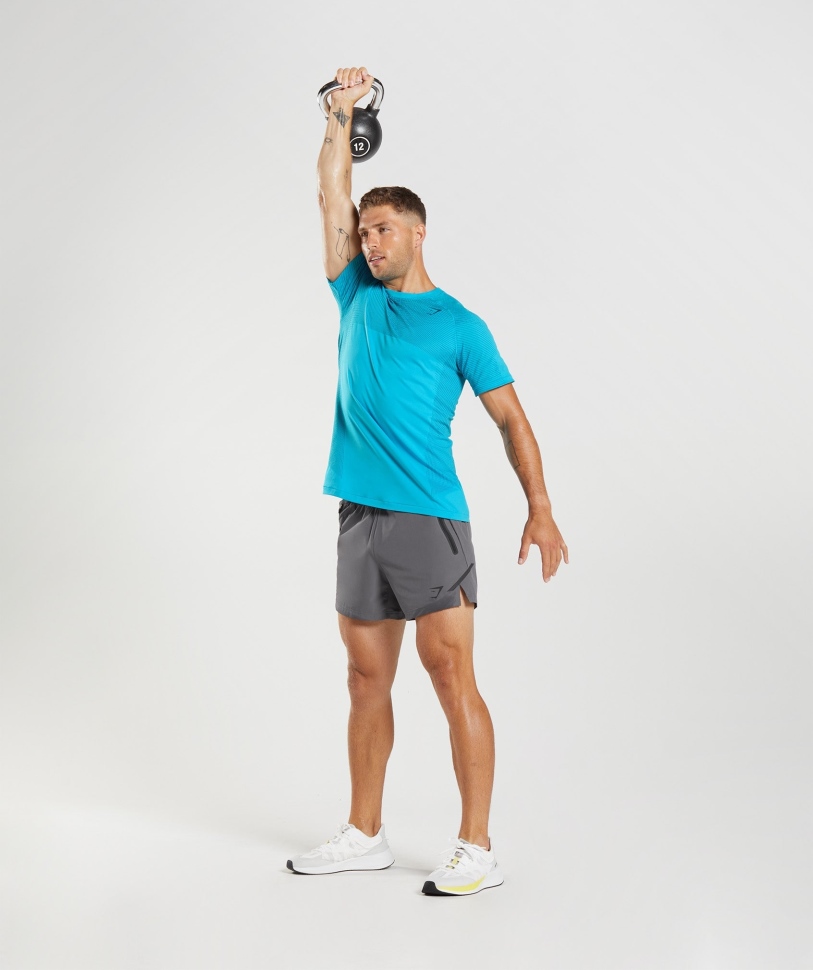 Gymshark Apex μπλουζάκι χωρίς ραφές Shark Blue-atlantic Blue