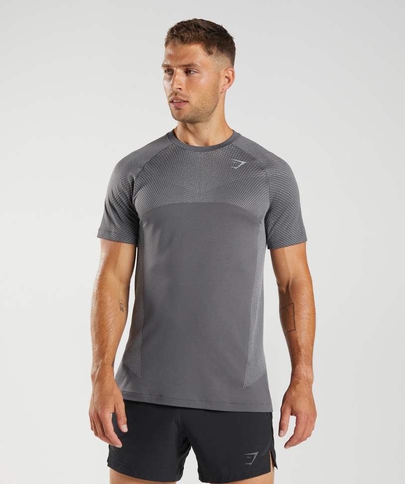 Gymshark Apex απρόσκοπτη T-shirt σιλουέτα γκρι-smokey γκρι