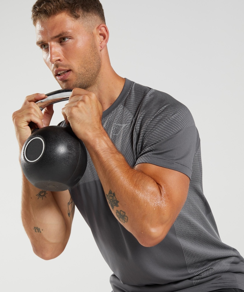 Gymshark Apex απρόσκοπτη T-shirt σιλουέτα γκρι-smokey γκρι