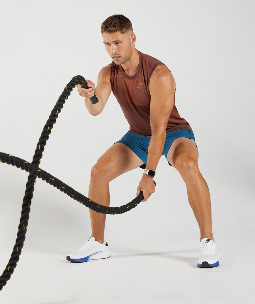 Gymshark Apex χωρίς ραφή δεξαμενή κεράσι καφέ-πιπεριά κόκκινο