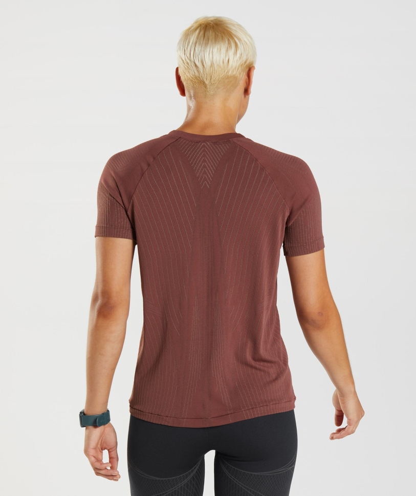 Gymshark Apex απρόσκοπτη κορυφή κεράσι καφέ-καφέ τρούφα