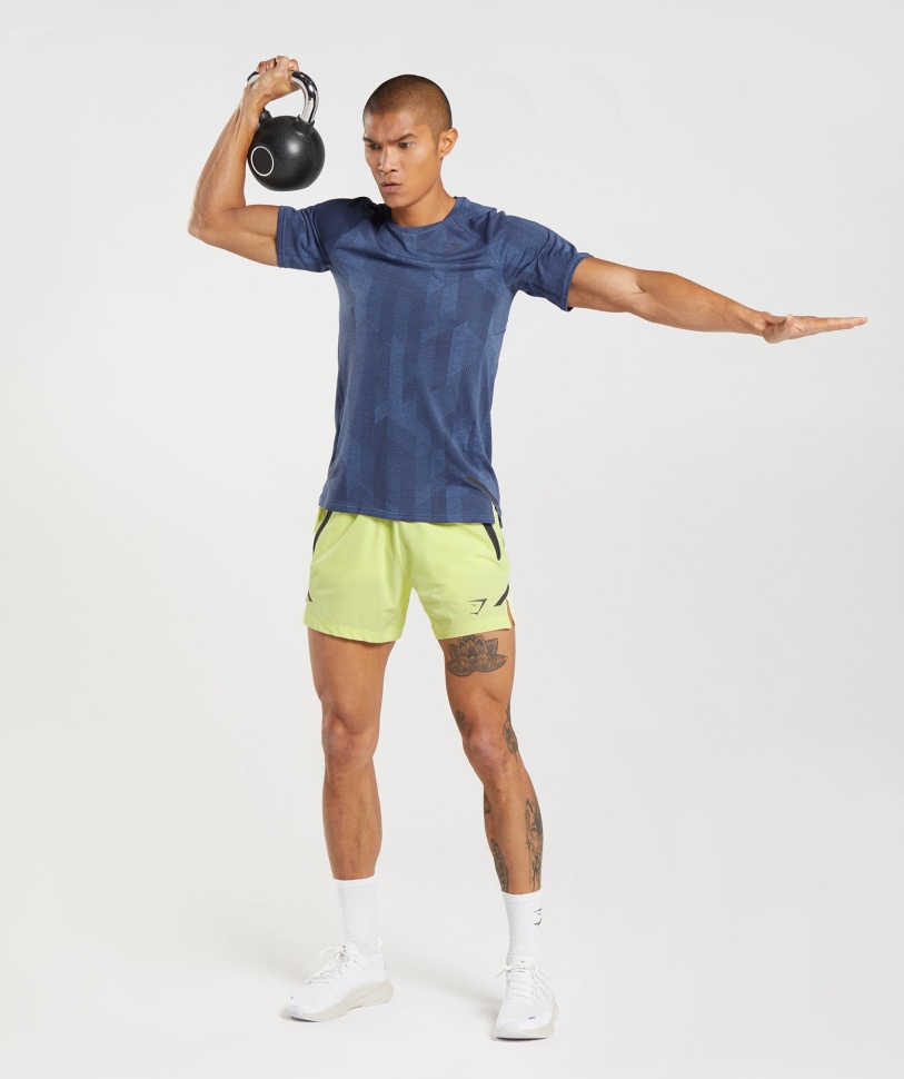 T-shirt Gymshark Apex Onyx γκρι-μπλε γηπέδου