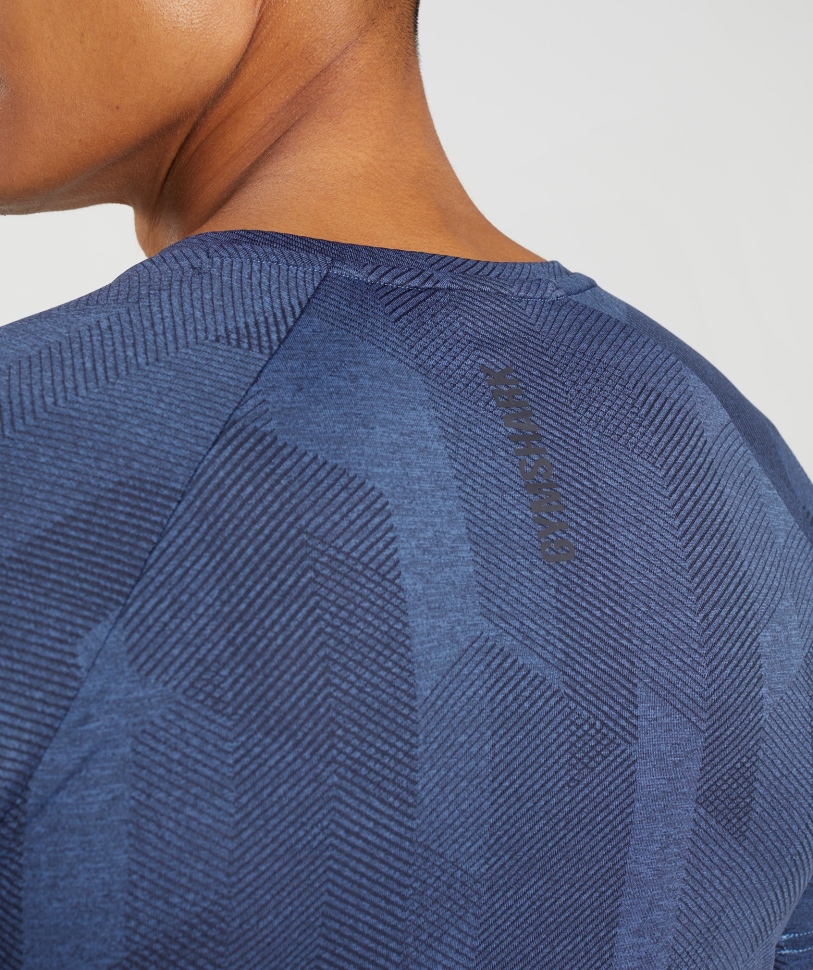 T-shirt Gymshark Apex Onyx γκρι-μπλε γηπέδου